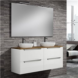 Conjunto de baño zalama sobre encimera 120x45 cm blanco mate 2 cajones suspendid