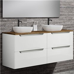 Conjunto de baño zalama sobre encimera 120x45 cm blanco mate 2 cajones suspendid