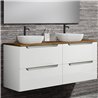 Conjunto de baño zalama sobre encimera 120x45 cm blanco mate 2 cajones suspendid
