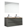 Conjunto de baño zalama sobre encimera 120x45 cm grafito mate 2 cajones suspendi