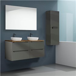 Conjunto de baño zalama sobre encimera 120x45 cm grafito mate 2 cajones suspendi