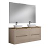 Conjunto de baño zalama sobre encimera 120x45 cm moka mate 2 cajones suspendido