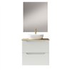 Conjunto de baño zalama sobre encimera 60x45 cm blanco mate 2 cajones suspendido