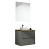 Conjunto de baño zalama sobre encimera 60x45 cm grafito mate 2 cajones suspendid