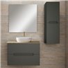 Conjunto de baño zalama sobre encimera 60x45 cm grafito mate 2 cajones suspendid