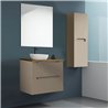 Conjunto de baño zalama sobre encimera 60x45 cm moka mate 2 cajones suspendido