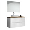 Conjunto de baño zalama sobre encimera 80x45 cm blanco mate 2 cajones suspendido