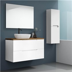 Conjunto de baño zalama sobre encimera 80x45 cm blanco mate 2 cajones suspendido