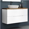 Conjunto de baño zalama sobre encimera 80x45 cm blanco mate 2 cajones suspendido
