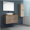 Conjunto de baño zalama sobre encimera 80x45 cm moka mate 2 cajones suspendido