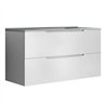 Mueble + lavabo zalama 100x45 cm blanco mate 2 cajones suspendido