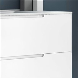 Mueble + lavabo zalama 100x45 cm blanco mate 2 cajones suspendido