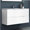 Mueble + lavabo zalama 100x45 cm blanco mate 2 cajones suspendido