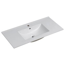 Mueble + lavabo zalama 100x45 cm blanco mate 2 cajones suspendido