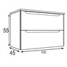 Mueble + lavabo zalama 100x45 cm blanco mate 2 cajones suspendido