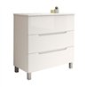 Mueble + lavabo zalama 100x45 cm blanco mate 3 cajones con patas