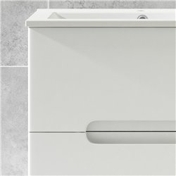 Mueble + lavabo zalama 100x45 cm blanco mate 3 cajones con patas