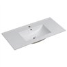 Mueble + lavabo zalama 100x45 cm blanco mate 3 cajones con patas