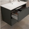 Mueble + lavabo zalama 100x45 cm grafito mate 2 cajones suspendido