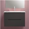 Mueble + lavabo zalama 100x45 cm grafito mate 2 cajones suspendido