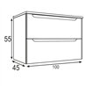 Mueble + lavabo zalama 100x45 cm grafito mate 2 cajones suspendido