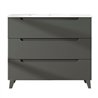 Mueble + lavabo zalama 100x45 cm grafito mate 3 cajones con patas
