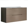 Mueble + lavabo zalama 100x45 cm moka mate 2 cajones suspendido