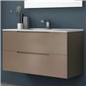 Mueble + lavabo zalama 100x45 cm moka mate 2 cajones suspendido