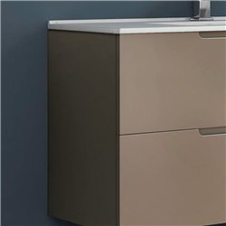 Mueble + lavabo zalama 100x45 cm moka mate 2 cajones suspendido