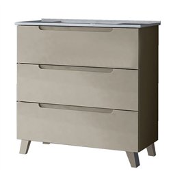 Mueble + lavabo zalama 100x45 cm moka mate 3 cajones con patas