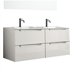 Mueble + lavabo zalama 120x45 cm blanco mate 2 cajones suspendido