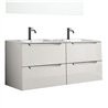 Mueble + lavabo zalama 120x45 cm blanco mate 2 cajones suspendido