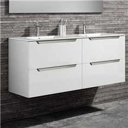 Mueble + lavabo zalama 120x45 cm blanco mate 2 cajones suspendido