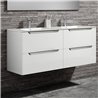 Mueble + lavabo zalama 120x45 cm blanco mate 2 cajones suspendido