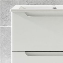 Mueble + lavabo zalama 120x45 cm blanco mate 2 cajones suspendido