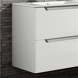 Mueble + lavabo zalama 120x45 cm blanco mate 2 cajones suspendido
