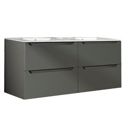 Mueble + lavabo zalama 120x45 cm grafito mate 2 cajones suspendido