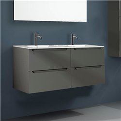 Mueble + lavabo zalama 120x45 cm grafito mate 2 cajones suspendido