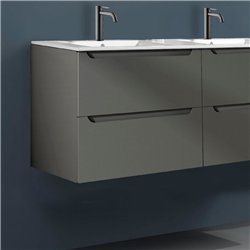 Mueble + lavabo zalama 120x45 cm grafito mate 2 cajones suspendido