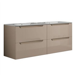 Mueble + lavabo zalama 120x45 cm moka mate 2 cajones suspendido