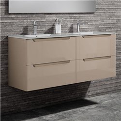 Mueble + lavabo zalama 120x45 cm moka mate 2 cajones suspendido