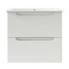 Mueble + lavabo zalama 60x45 cm blanco mate 2 cajones suspendido