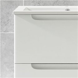 Mueble + lavabo zalama 60x45 cm blanco mate 2 cajones suspendido