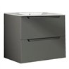 Mueble + lavabo zalama 60x45 cm grafito mate 2 cajones suspendido