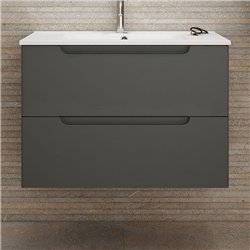 Mueble + lavabo zalama 60x45 cm grafito mate 2 cajones suspendido