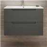 Mueble + lavabo zalama 60x45 cm grafito mate 2 cajones suspendido