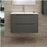 Mueble + lavabo zalama 60x45 cm grafito mate 2 cajones suspendido