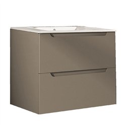 Mueble + lavabo zalama 60x45 cm moka mate 2 cajones suspendido
