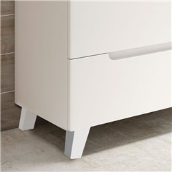 Mueble + lavabo zalama 80x45 cm blanco mate 3 cajones con patas
