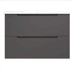 Mueble + lavabo zalama 80x45 cm grafito mate 2 cajones suspendido